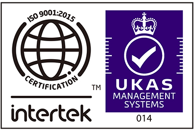 ISO 9001:2015 Certified by Intertek, UKAS Accredited
